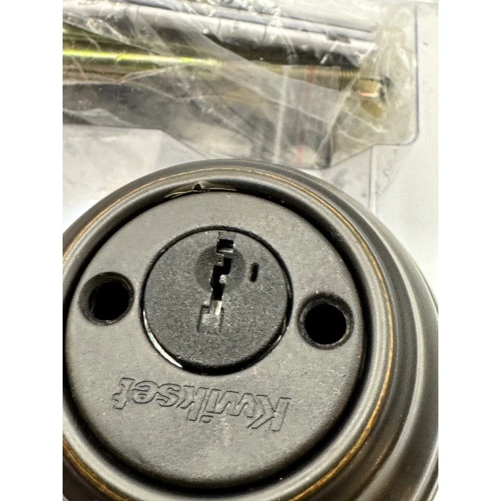 Kwikset Deadbolt Lock Cylinder With Keys For‎ Home Security Bronze 99850-073